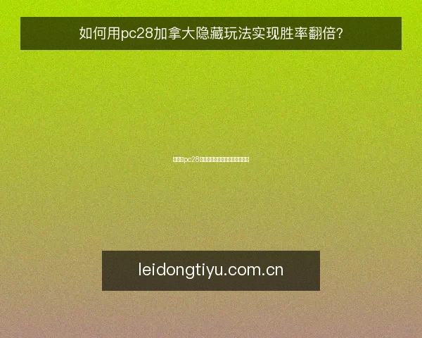 如何用pc28加拿大隐藏玩法实现胜率翻倍?